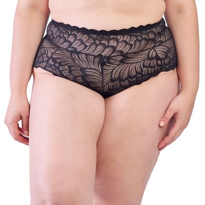 Calcinha Cintura Alta Plus Size Renda Tamanho:50;Cor:Romance