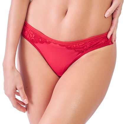 Calcinha Fio Microfibra Renda Bumbum Tamanho:Gg;Cor:Vermelho