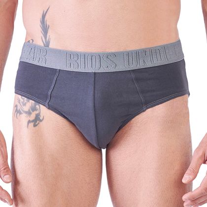 Cueca Slip Cotton Tamanho:M;Cor:Chumbo