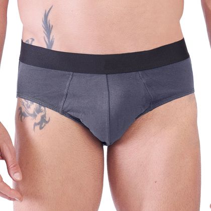 Cueca Slip Cotton Algodão Tamanho:M;Cor:Chumbo